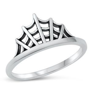 Silver Ring - Spiderweb Ring Sterling Silver Ring - 925 size 4-10